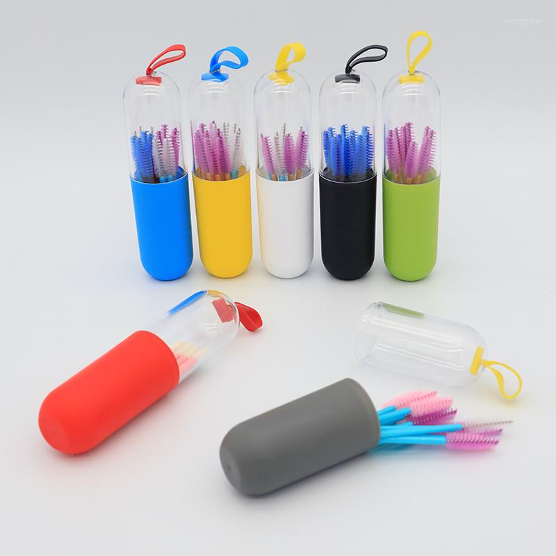 

Makeup Brushes 10pcs Reusable Empty Eyebrow Brush Tube Disposable Eyelash Replaceable Dust-proof Eyeshadow Storage Case
