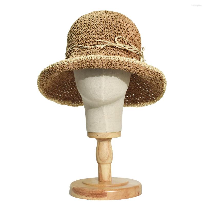 

Wide Brim Hats Simple Girl Raffia Sun Hat Floppy Summer For Women Beach Panama Straw Dome Bucket Femme Shade, Khaki