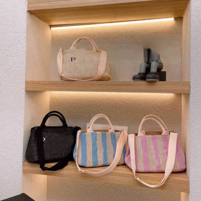

Straw Tote Bag Beach Totes Pa Letter Woman Designer Bag Women Quality Handbag Purse Large Capacity Shopping Bags Ladies Wallet 220610, Blue