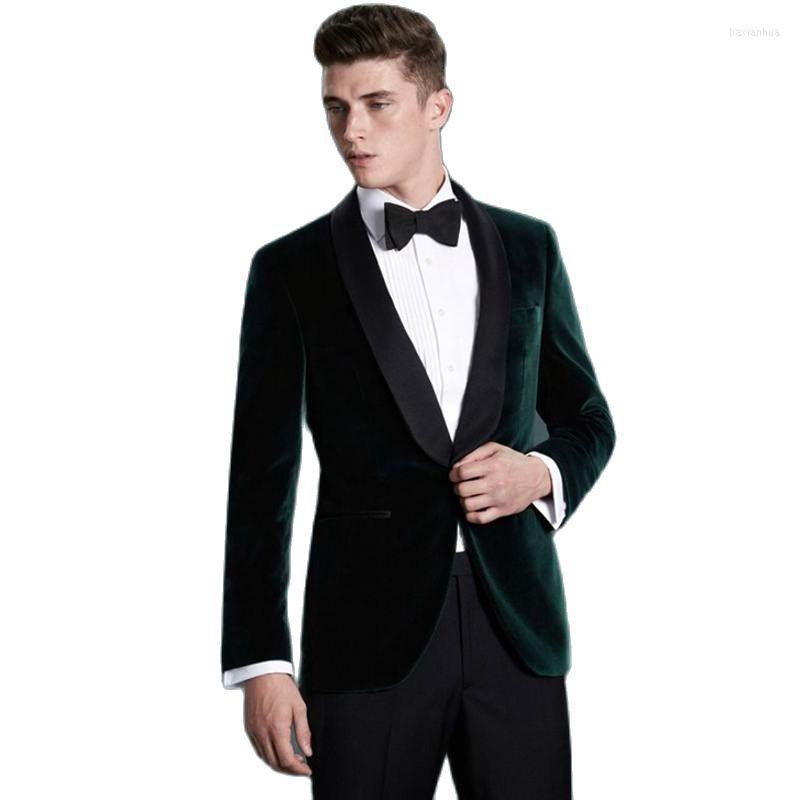 

Men's Suits Fashion 2 Piece Velvet Men's Evening Dress Toast Handsome Groom Tuxedos Work Business Clothes(Jacket Pants Bow Tie) OK:060, Same as image