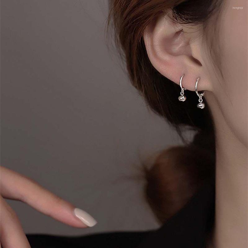 

Hoop Earrings Simple Ball Female Sterling Silver High-end Wholesale Temperament Mini