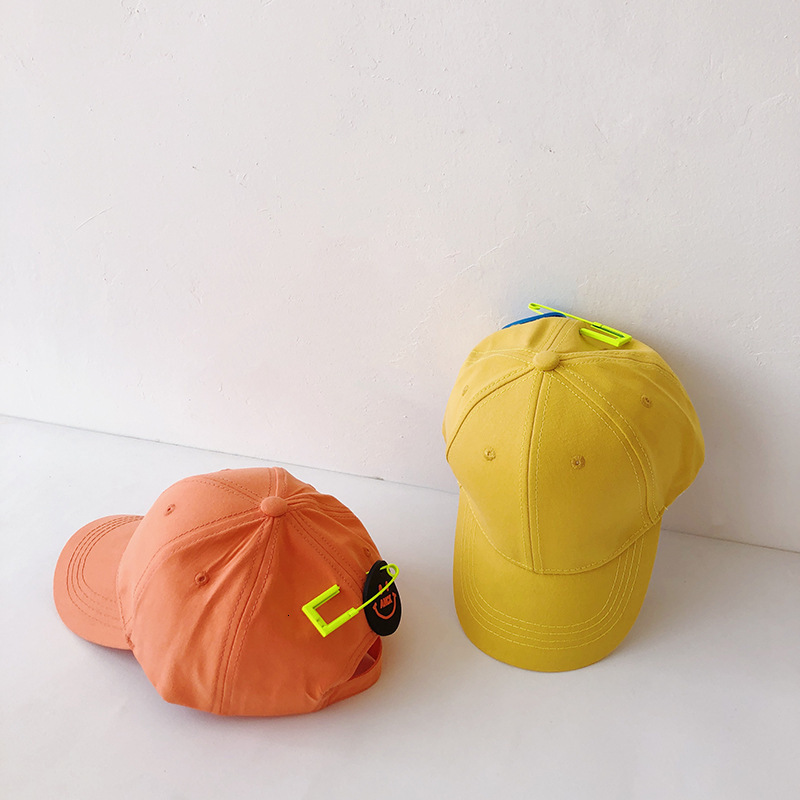 

Caps Hats Fashion Child Kid Boy Girl Baseball Cap Solid Color Cotton Hat Outdoor Peaked Cap Kids Accessories 3-8 Years 230313, Orange