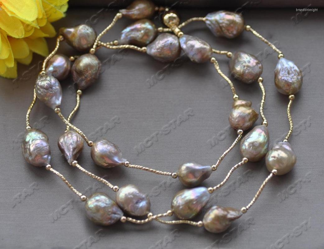 

Choker Z11796 36'' 20mm Lavender Drop Baroque KESHI Edison Pearl Necklace