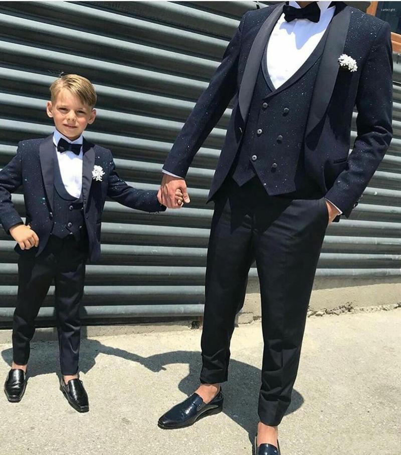 

Men's Suits Latest Men Check Design 3 Pieces One Button Groom Kids Wedding Tuxedos Custom Made Business Wear, Dark grey