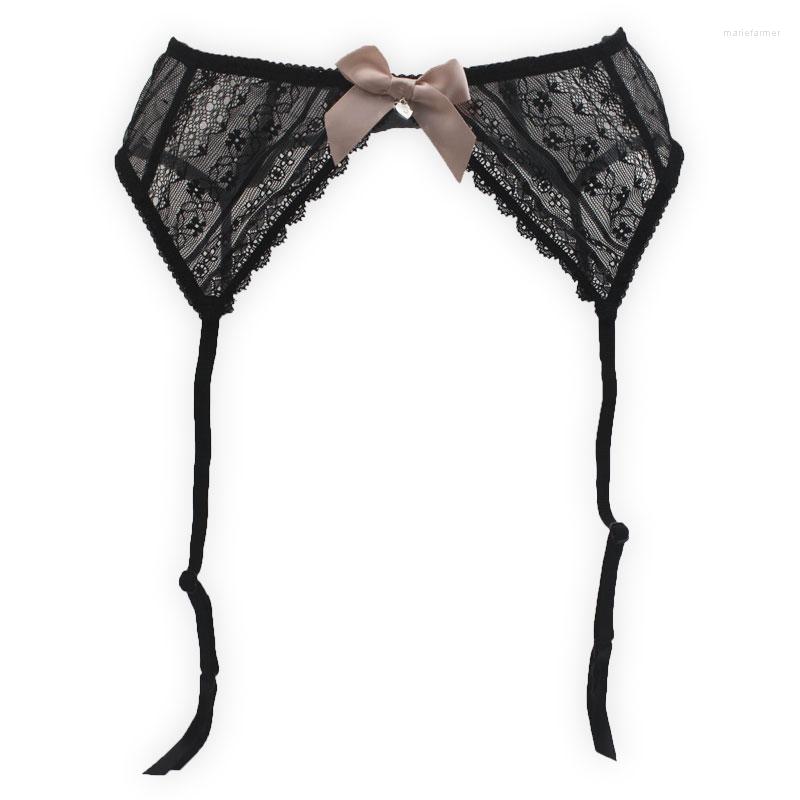 

Garters Fashion High Quality Women/Female Bow Lace Metal Clips/Buckles Sexy Garter Belt For Stocking Women's Intimates GA1023, Black