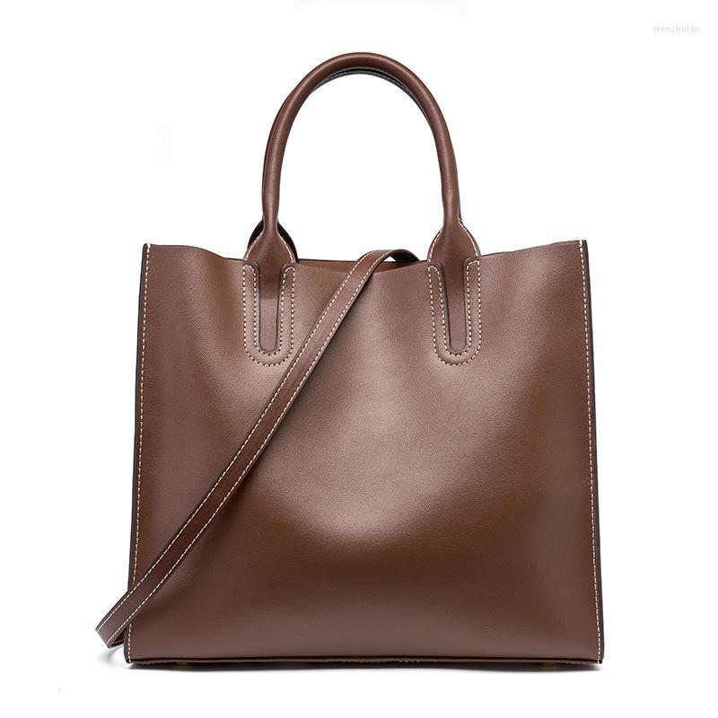 

Evening Bags Winter Women Soft Real Leather Tote Bag Large Capacity Vintage Shoulder Messenger Crossbody Genuine Cowhide Handbags, Black