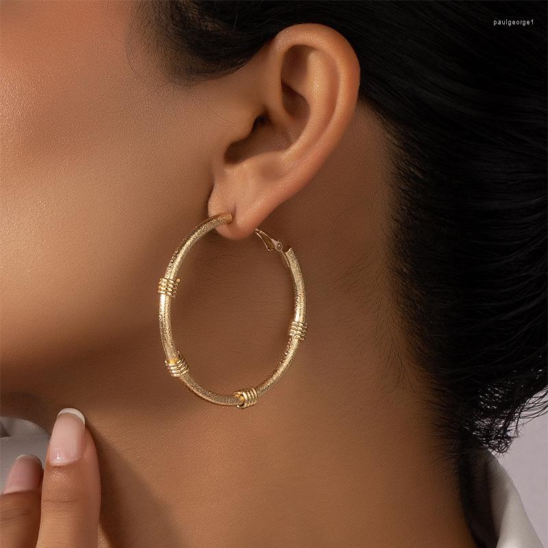 

Hoop Earrings Ins Trendy Gold Metallic Knot Big Hip-hop Rock Geometric Punk Korean Fashion Women Party Jewelry
