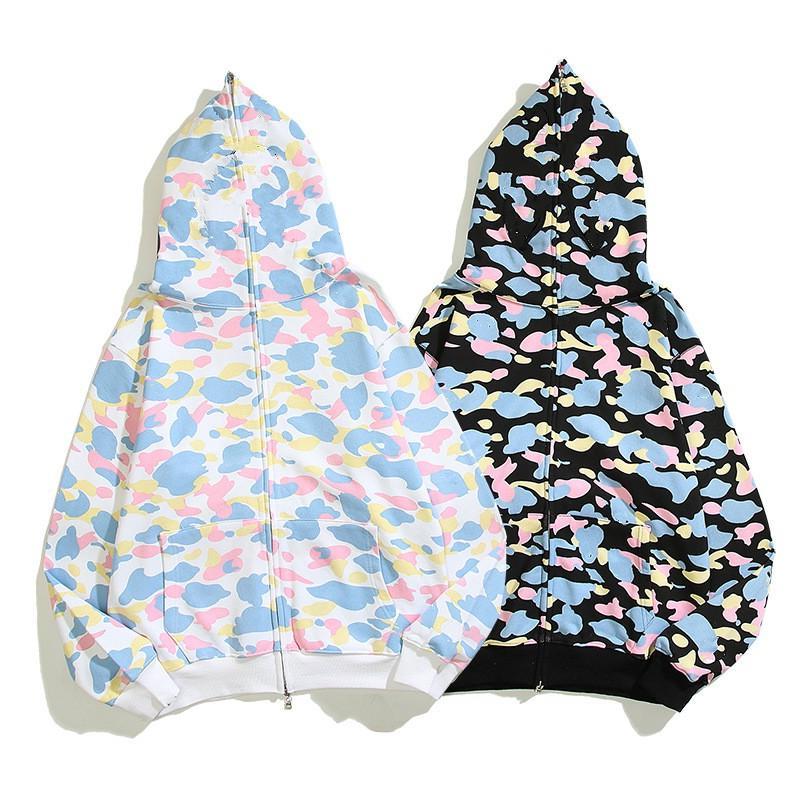 

Down jacket Mens hooded Hoodies fleece Mens Stylist Cartoon camouflage Printing Jacket Men Womens cardigan Casual Sweatshirts coat for Uwcs, 1681 blue camouflage