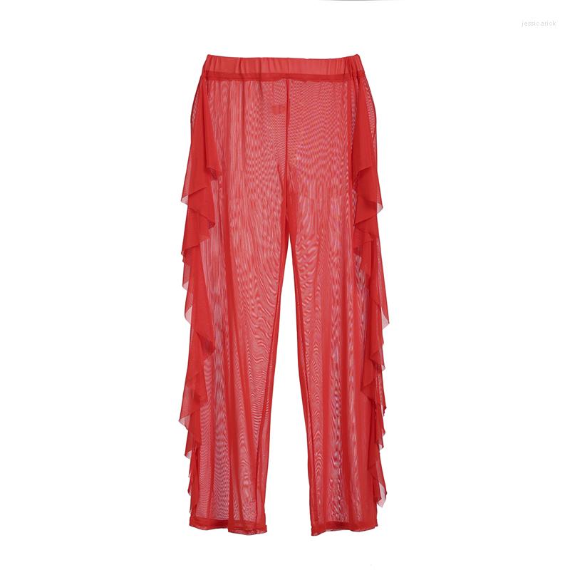

Women' Pants Fashion Womens Lady Mesh Wide Leg Bikini Cover Up Trousers Beach Swimwear, Blue