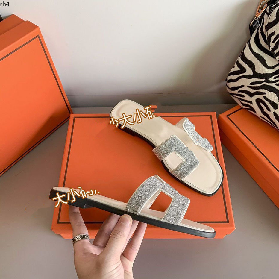 

2023 Fashion Sandals Genuine Leather H Women Slippers Summer luxury Flat Slides Ladies Beach Sandal Party Wedding Oran Slipper MKJK rh4000004