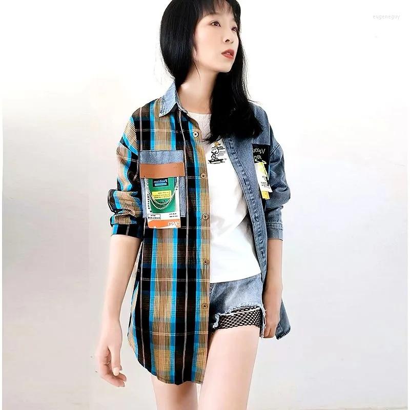 

Women' Blouses Denim Women' Design Sense 2023 Spring And Autumn Fashion Plaid Shirt European Station Blouse M968, Red check