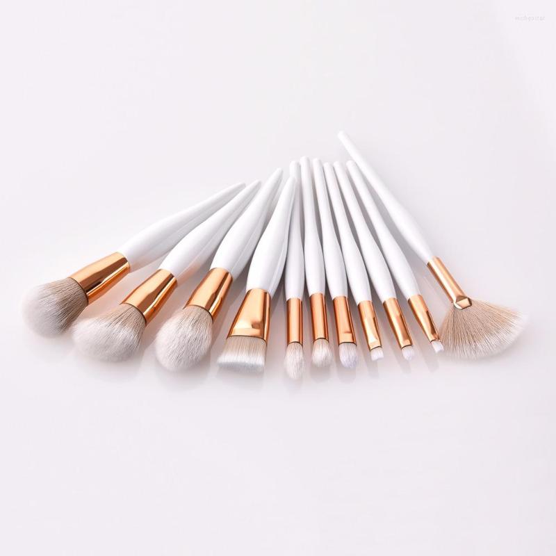 

Makeup Brushes 11pcs Set Soft Natural Synthetic Hair Powder Foundation Blush Make-up Mini Fan Kwasten