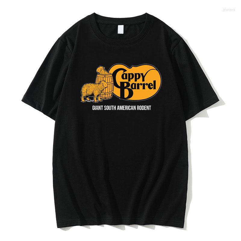 

Men's T Shirts Funny Cappy Barrel Capybara Graphic Print Tshirt Men Woman Kawaii Cotton Casual Short Sleeve Tee Shirt Male Oversize, Red