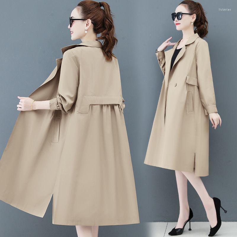 

Women's Trench Coats 2023 Korean Coat Women Spring Autumn Loose Hooded Female Windbreaker Casual Outerwear Ladies Tops Overcoat, Gray green