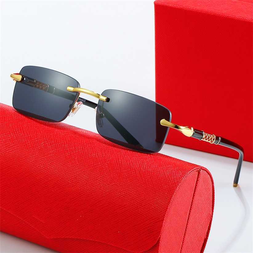 

Sunglasses 2023 new Fashionable frameless flat lens men's and women's personality leg plate foot sunglasses small box trendy glasses