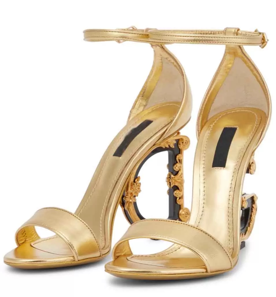

Luxury Summer Keira Patent Leather Sandals Shoes Black Nude White Women's Pop Heel Gold-plated Carbon High Heels Party Wedding Sandalias