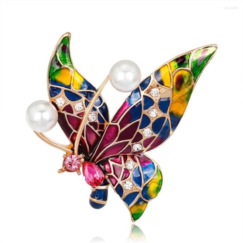 

Brooches TULX Enamel Multicolor Butterfly Women Autumn Cute Insect Badge Lapel Brooch Pins Accessories Jewelry