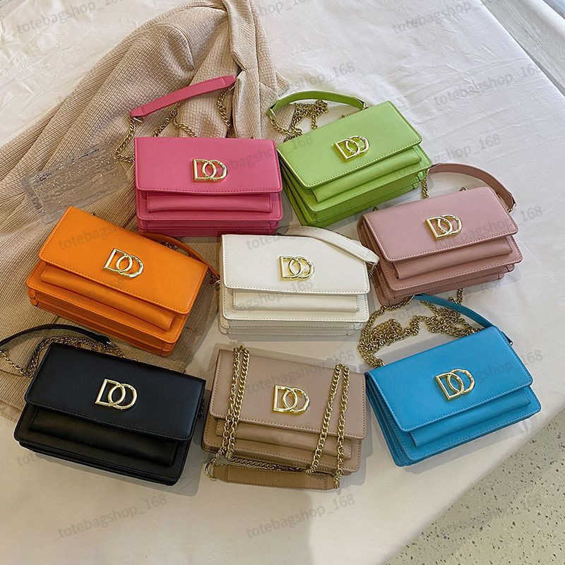 

Famous Designer Bag Women Shoulder Crossbody Chain 7 Colors Rainbow Square bag dg Fashion Handbags Messenger Wallet Small Size 22x14x8cm, Blue