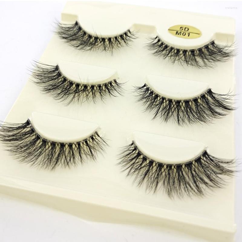 

False Eyelashes Mink Hair Reusable Natural 3D Messy Eyelash Full Strip Extension Transparent Wide Stem
