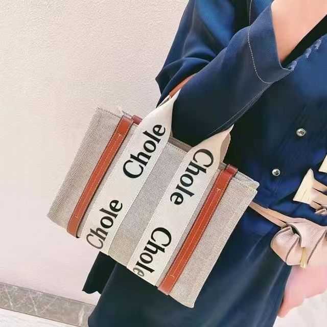 

woody Designer Tote Bag 2023 New Ins Super Fire Large Capacity Net Red Advanced Letter Canvas Portable Shoulder Female RKWP