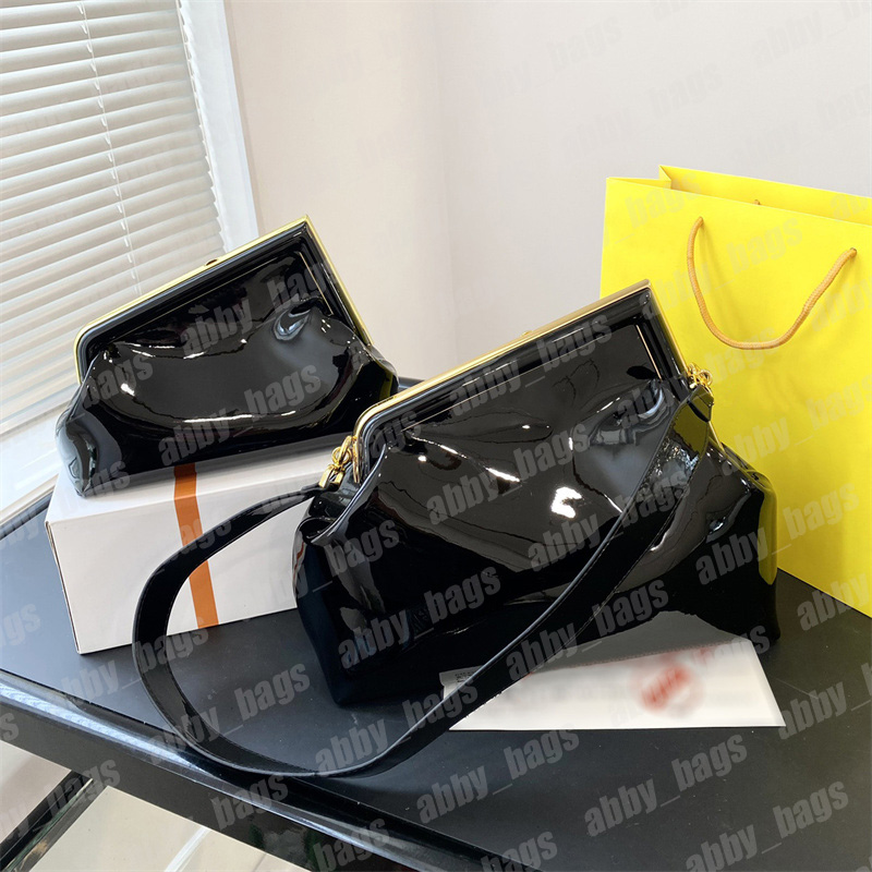 

2 Size Designer Shoulder Bag Handbags Women Patent Leather Clutch Purse First Cloud Crossbody Bags Woman Shiny F Handbag With Box, Pink