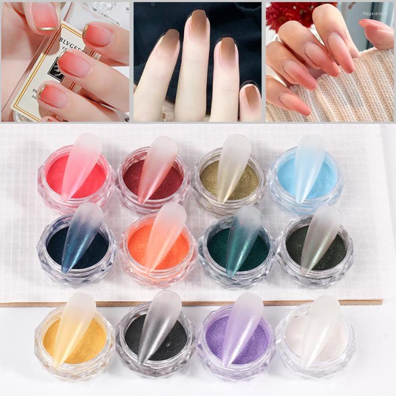 

Nail Glitter 12 Colors Gradient Powders Ombre Art Pigment Magic Fine Mirror Chrome Powder Manicure Spring Nails Supplies SAS97