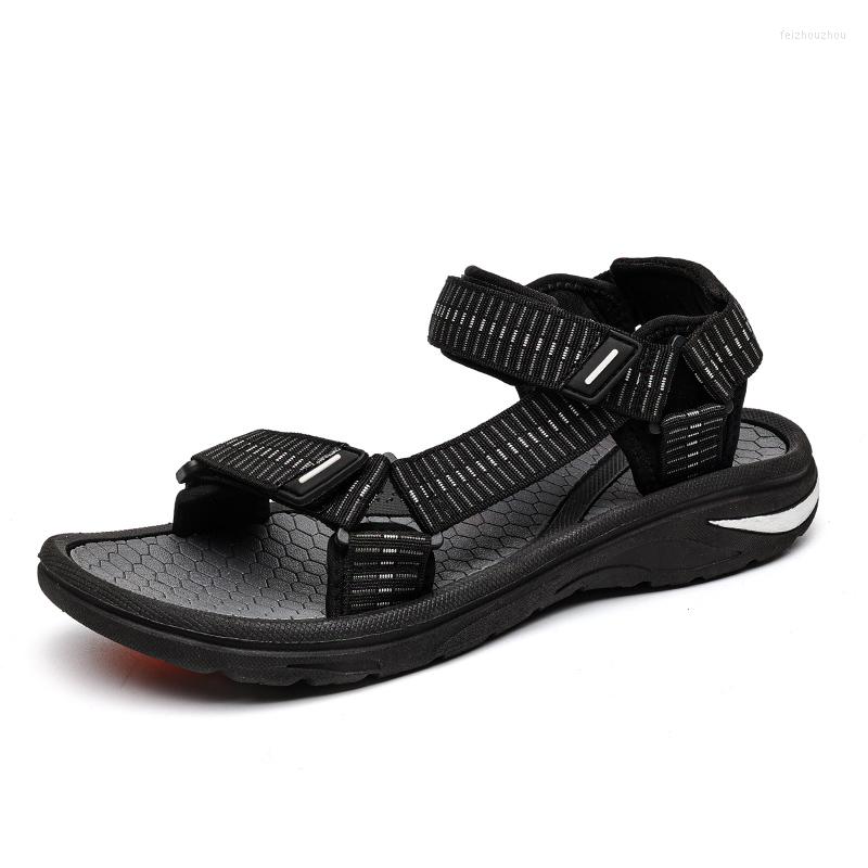 

Sandals High Quality Men Fashion Design Breathable Casual Shoes Light Soft Bottom Outdoor Comfortable Beach Roman, Blackorange