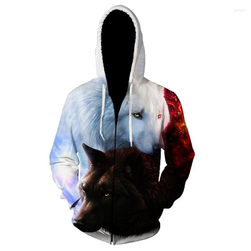 

Men's Hoodies 3D Animal Man Zipper Coats Sweatshirts Lion Wolf Print Outerwear Tracksuits Sweatshirt Hombre Jacket Hood Streetwear, Lls-673