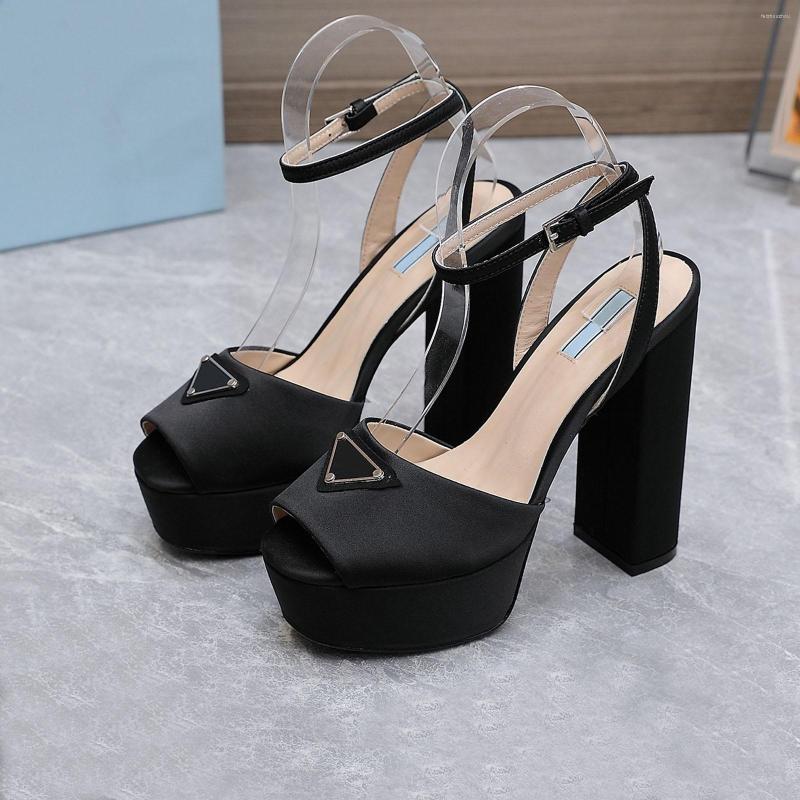 

Sandals Women's High-heeled Shoes In Spring And Summer Of 2023 Coarse Heel Single Casual, Beige