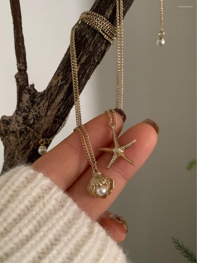 

Pendant Necklaces LONDANY Necklace Ocean Series Sliding Adjustable Starfish Shell