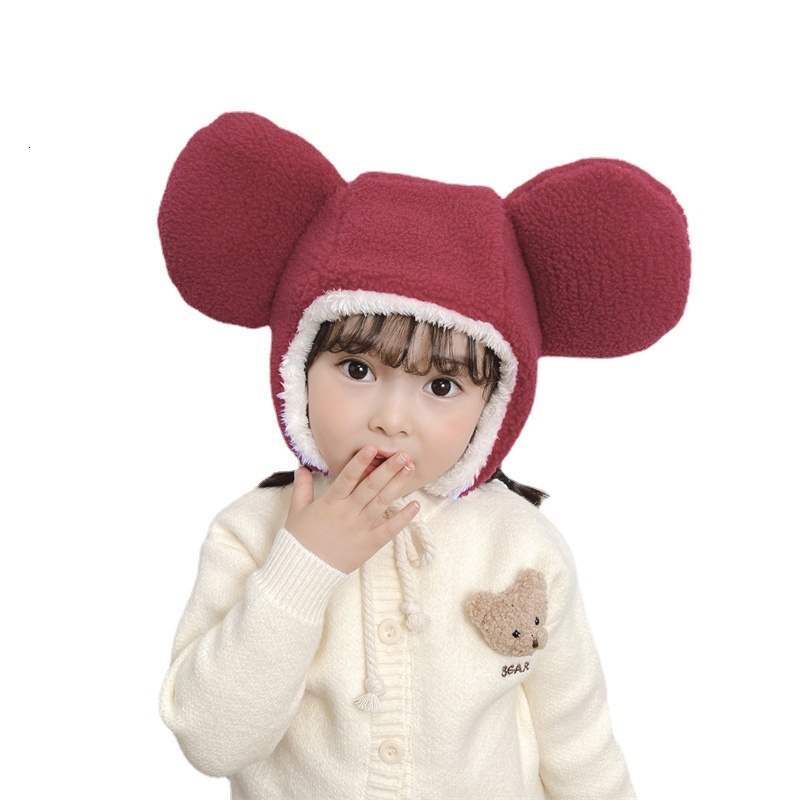 

Caps Hats Baby Hat Winter Warm Hats Fashion Big Bear Ears Baby Girl Hat Soft Polar Fleece Cap for Boys Outdoor Warm Child Cap Bonnet 230313, Brown khaki