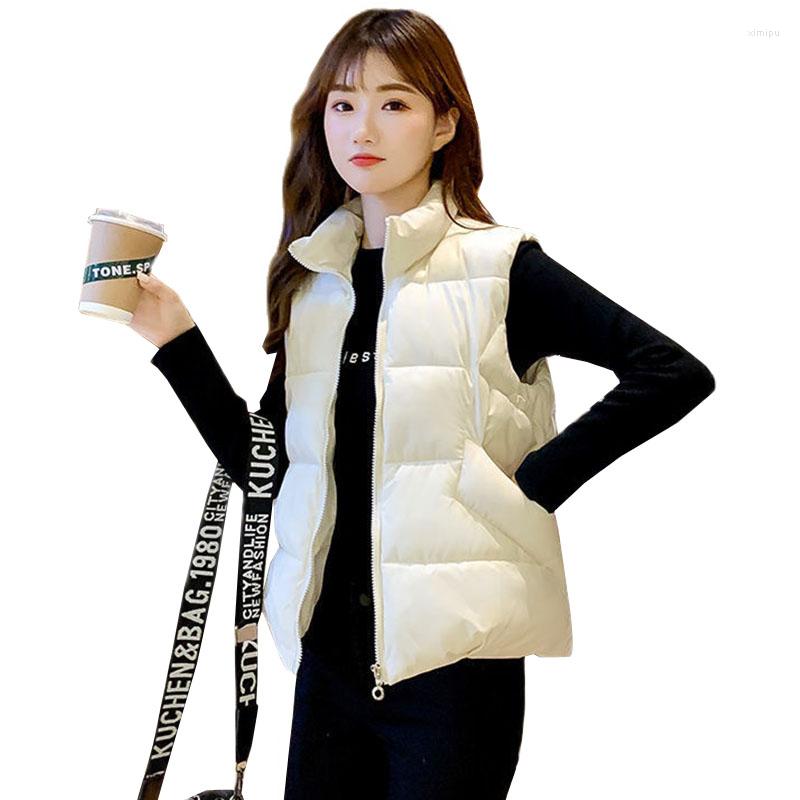 

Women's Vests 2023 Autumn Winter Women's Vest Loose Short Down Cotton Waistcoat Coat Women Casual Sleeveless Jacket Feminino Tops, Yellow