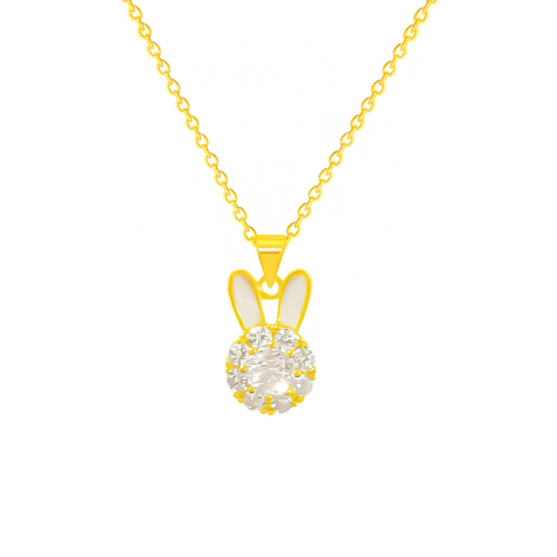 

Simple Pet Animal Rabbit Zircon Pendant Necklace Nimble Lucky Love Heart Mother's Day Bunny Valentine's Day Family Friends Woman Girl Wedding Blessing Jewelry
