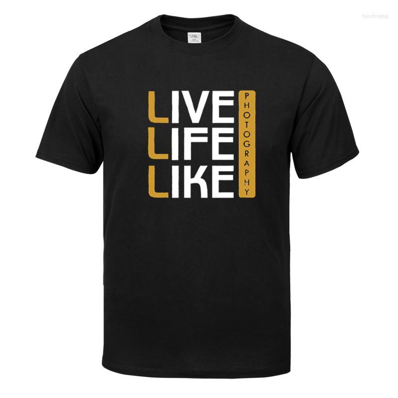 

Men's T Shirts Summer Cotton Live Life Like Pography Shirt Men Short Sleeves Tee Hip Hop Streetwear For Fans Hipster -3XL, White