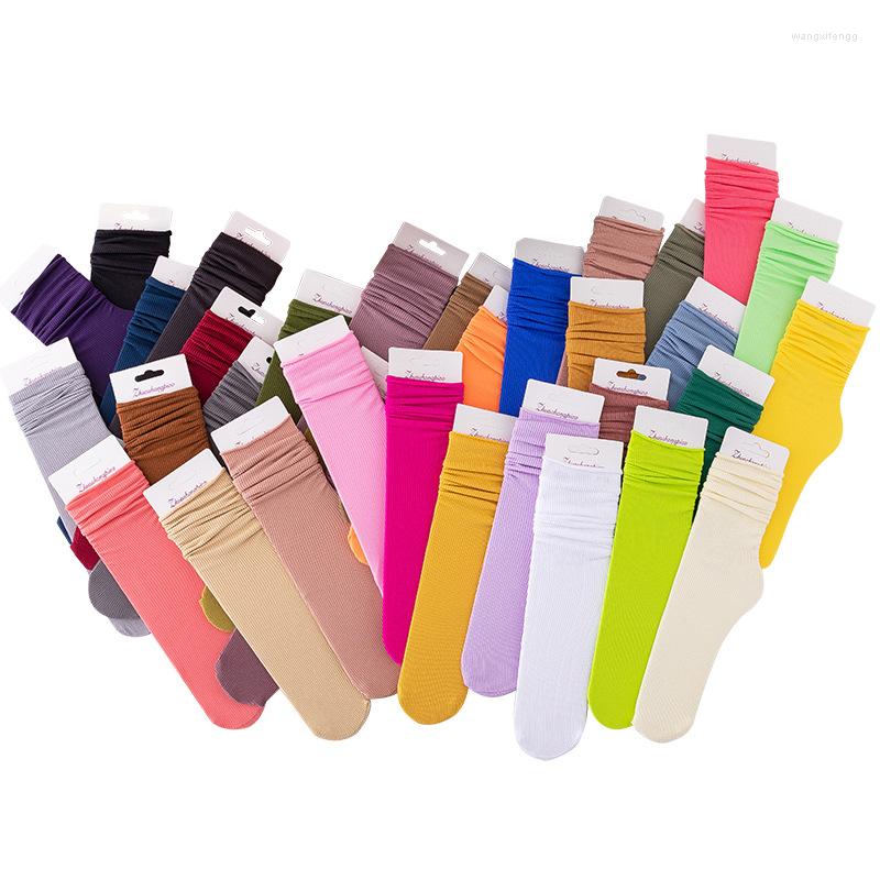 

Women Socks DeanFire Girls Spring Summer Thin Loose Tube Solid Color Black White Khaki Beige Velvet Breathable Long
