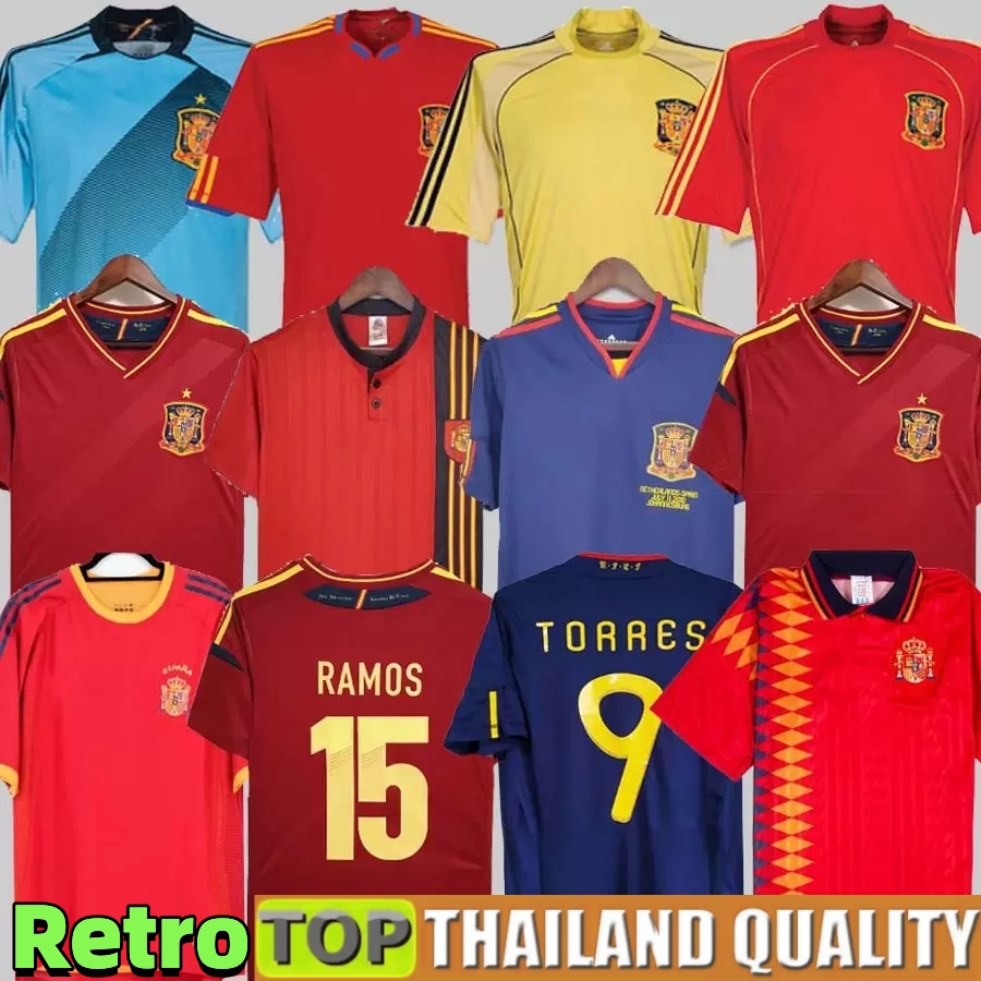

final 2010 Spain retro soccer Jersey 1996 1994 RAUL XAVI Hierro LUIS ENRIQUE ALONSO Caminero Iniesta PUYOL PIQUE David Villa TORRES 2008 Guerrero Guardiola RAMOS XXL, 2008 away jersey