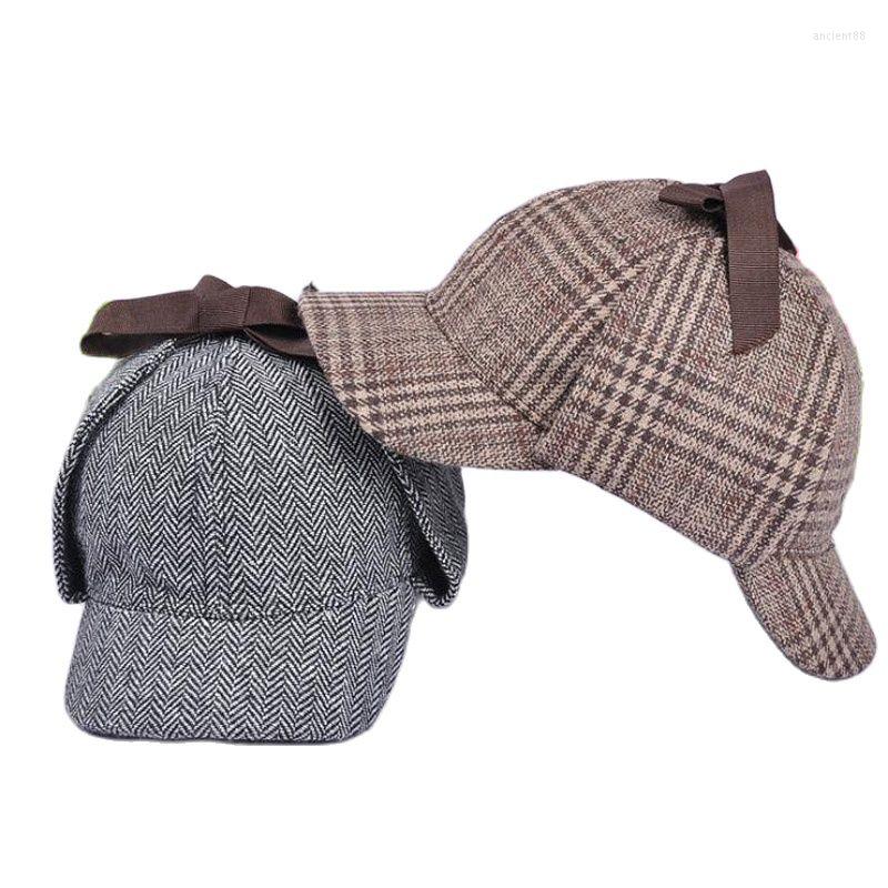 

Ball Caps Doit Children Hip Hop Baseball Cap Double Hat Brim Autumn Striped Detective Boys Girls Snapback For 7-15 Years Old, Khaki