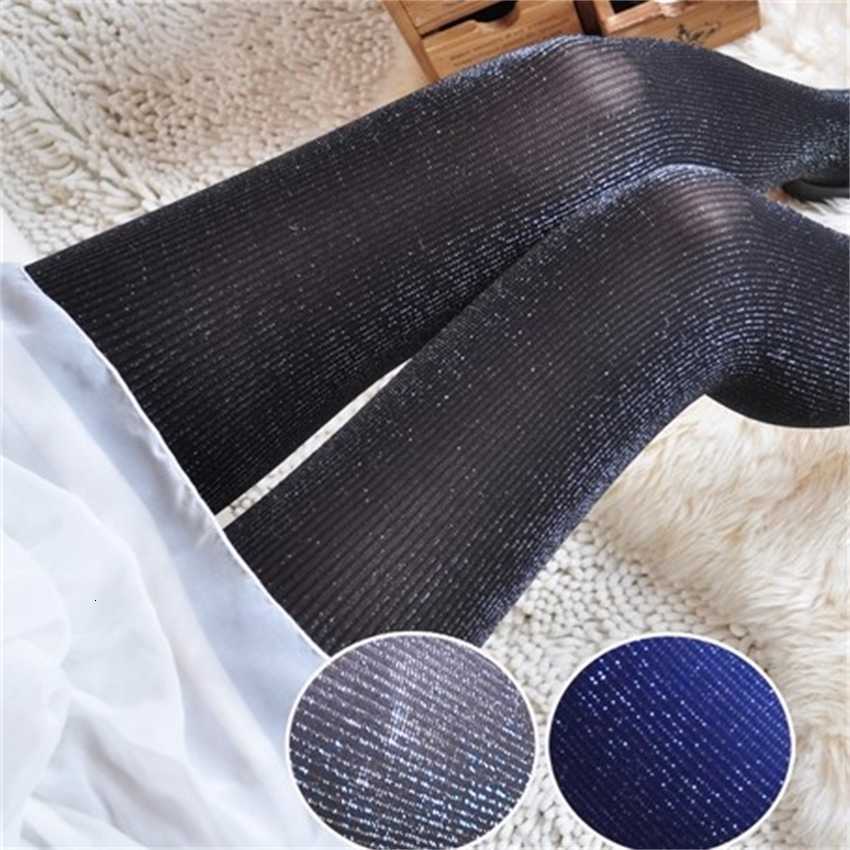 

W08 single spring and autumn bright silk silver vertical stripe pearlescent pantyhose stockings thin bottomed, Black + black silk