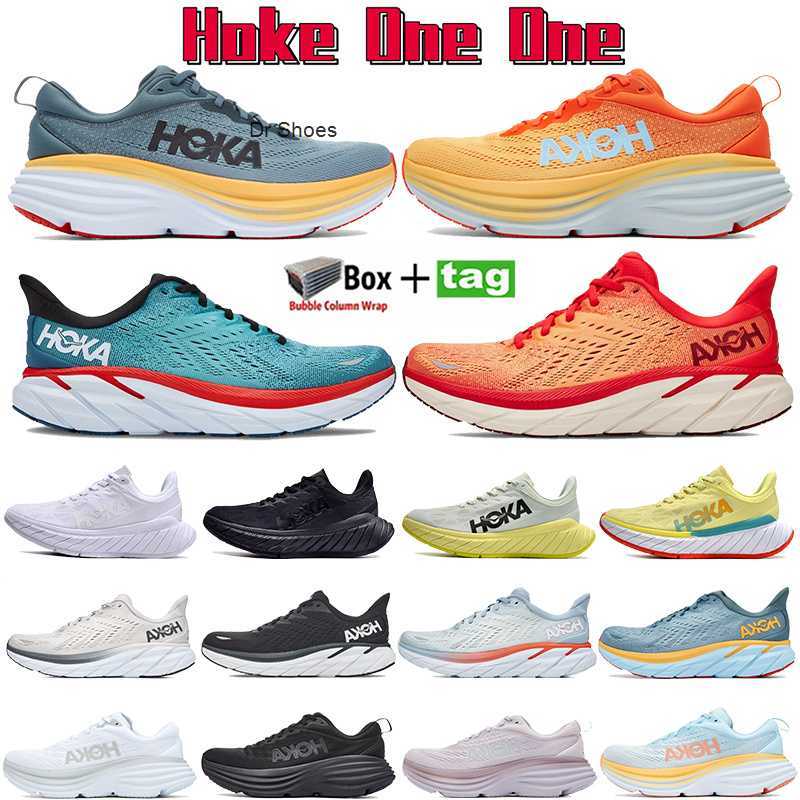 

With Box Hoka One Casual Shoes Bondi Clifton 8 Carbon x 2 Sneakers Accepted lifestyle Shock Absorption Designer Men Women Shoe Fashion, #color 2