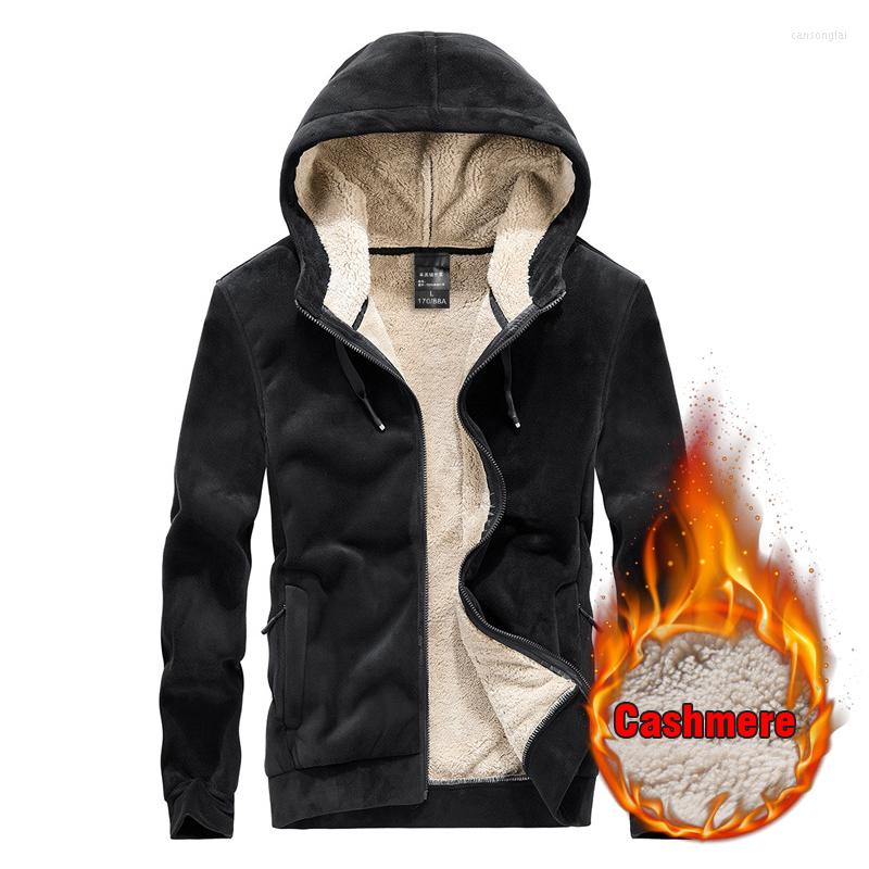 

Men's Hoodies 2023 Winter Warm Hooded Sweatshirt Fashion Casual Thicken Cardigan Sweatshirts Male Coat Brand Plus Size 5XL 6XL 7XL 8XL, Black
