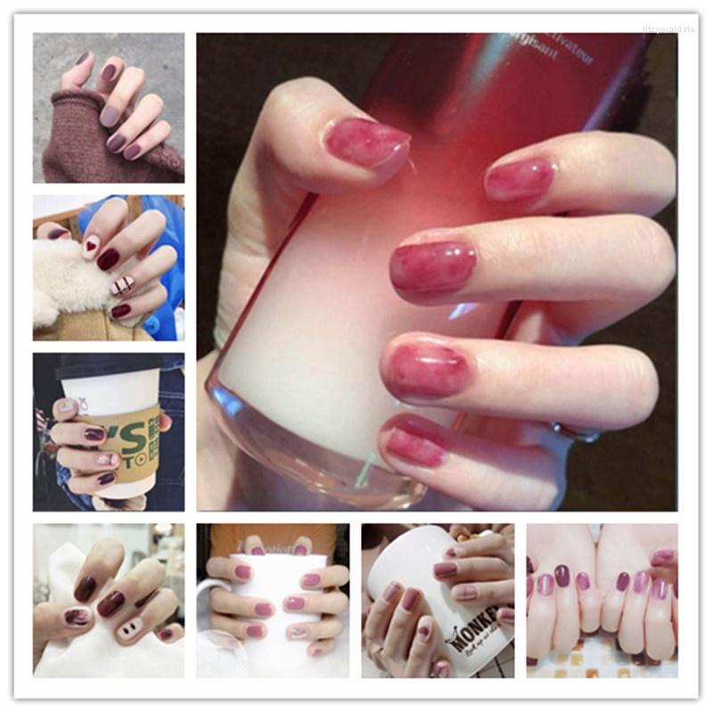 

False Nails JOEEE Korean Nail Polish Stickers Tearable Waterproof Long-lasting Full Cover Tips, Da087