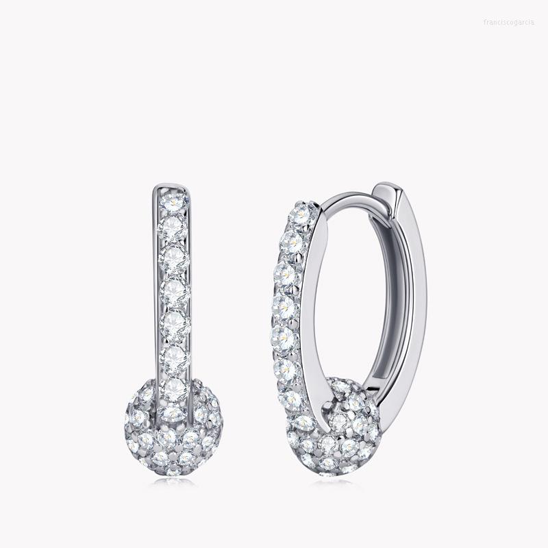 

Hoop Earrings Trendy 0.76ct Ball Shape Moissanite S925 Silver D Color Diamond Huggie Women Pass