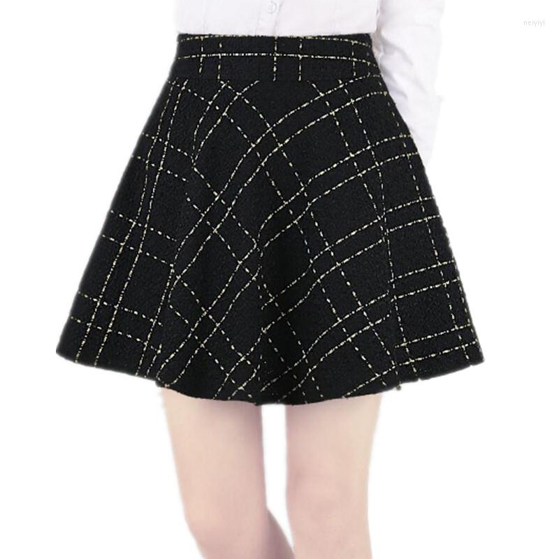 

Skirts Spring Autumn Women Skirt Fashion High Waist Pleated Winter Mini LY90, Black