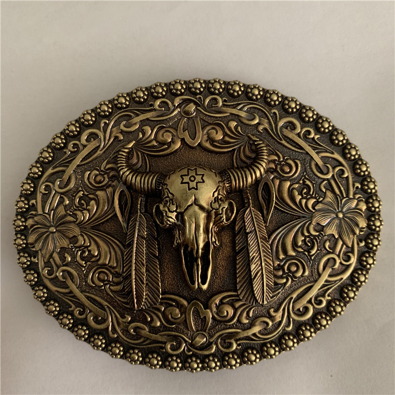 

Bronze Bull Head Western Cowboy Belt Buckles For Fashion Men Belts Accessories