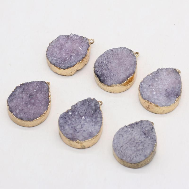 

Pendant Necklaces Natural Agate Crystal Teeth Water Drop Shape Boutique DIY Creative Fashion Charm Necklace Bracelet Jewelry Gift