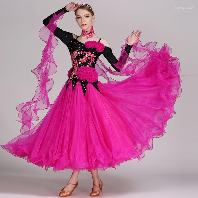 

Stage Wear Woman Competition Ballroom Standard Dance Dress Clothing, See chart