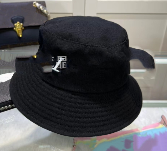 

European Designer Letter Bucket Hat Four Seasons Front and Rear Machine Embroidery Bucket Hats Men and Women Simple and Stylish Personality Bucket Hat, Aspic