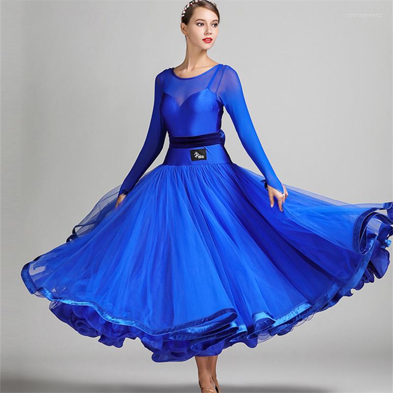 

Stage Wear 5colors Red Blue Ballroom Competition Dress Tango Dresses Standard Waltz Dancing Fringe
