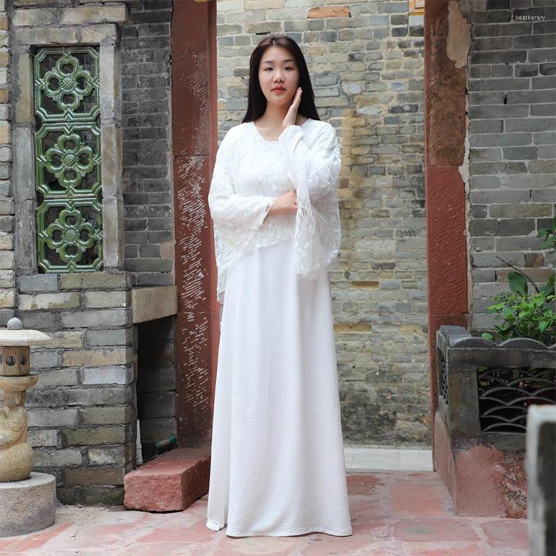 

Ethnic Clothing 2023 Muslim Women's Dubai Abaya Fake Two Pieces Islamic Turkey Arabic Robes Fashion Stitching Lace Long Dress Kaftan