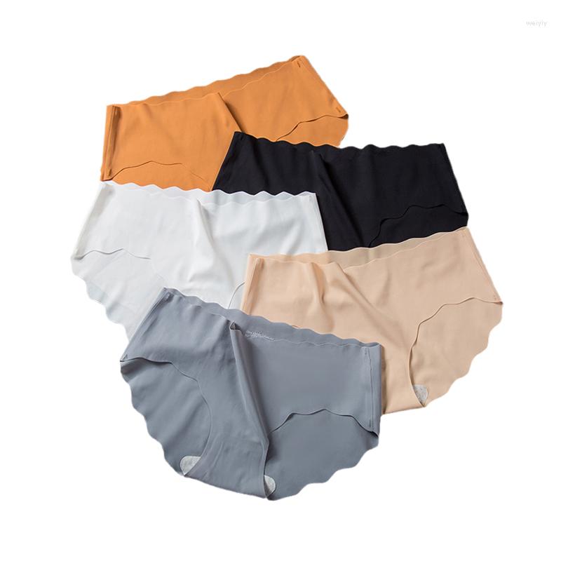 

Women's Panties 3PCS Seamless For Women Ice Silk Wavy Girls Underwear Low Waist One Piece Ladies Briefs Lingerie Female Underpants, Nk63-04